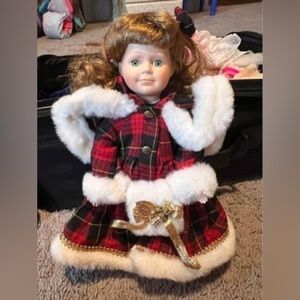 Vintage 1997 BRINN'S Porcelain CHRISTMAS Collectors Edition doll